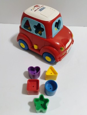 HTF Vintage VTech Sort N Go Red Car Speedy Shapes Sorter Toy WORKS & COMPLETE 
