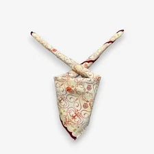 Vintage Lanvin Handkerchief Scarf Rose Motif Luxury Neckerchief Bandana 19"