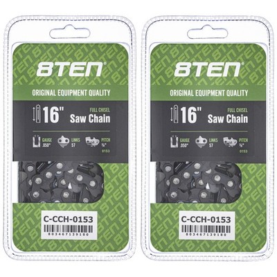 Chainsaw Chain 16 Inch .050 3/8 57DL for Yardworks electric 12A 9A 11A 2-Pack