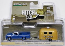 GreenLight 1966 Dodge D-100 & Airstream 16' Bambi Hitch & Tow - 32030 NRFP 1:64