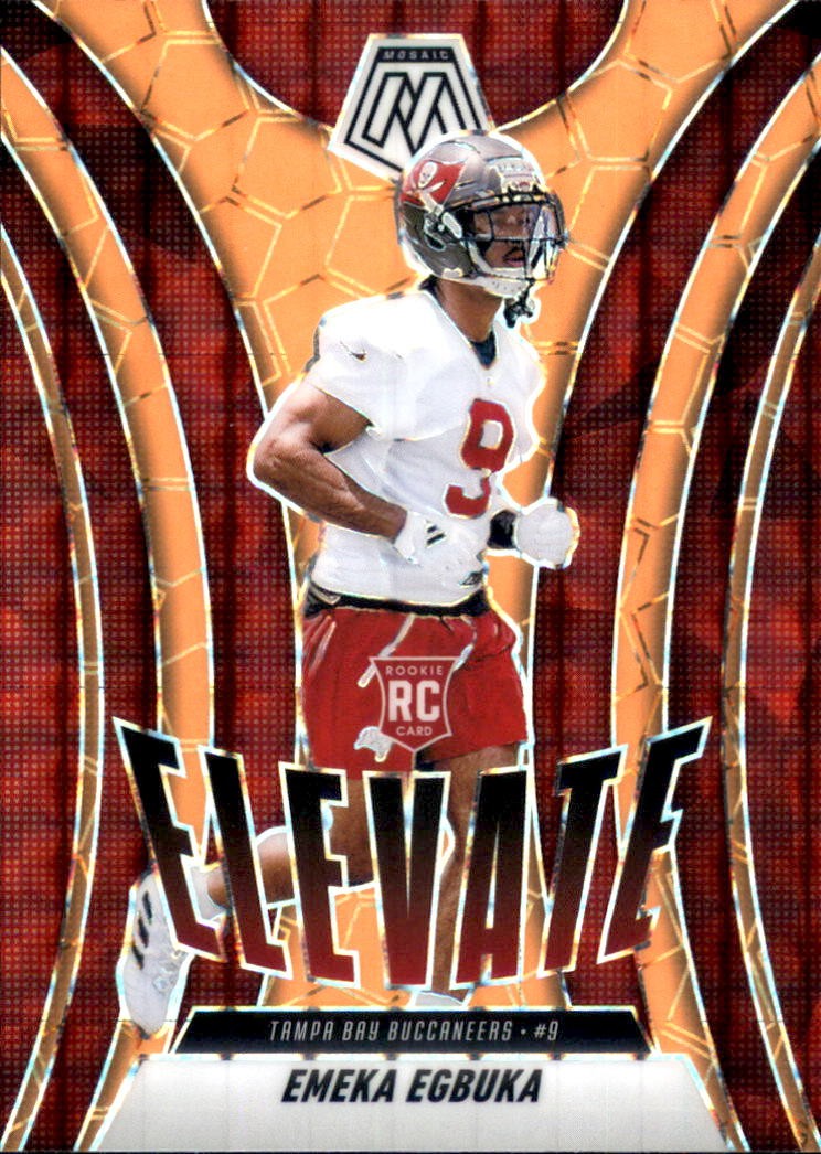 2025 Panini Mosaic #2 Emeka Egbuka Elevate Mosaic Orange Fluorescent