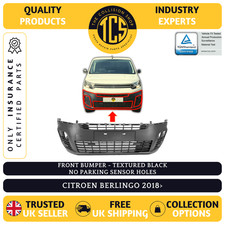FRONT BUMPER-BLACK-FOR CITROEN BERLINGO 2018 ON -INSURANCE CERTIFIED-9816765680