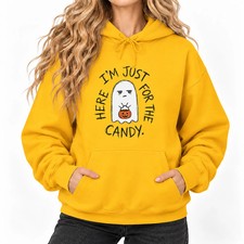 Women  s Halloween Hoodie Cute Ghost Candy Funny Graphic Pullover