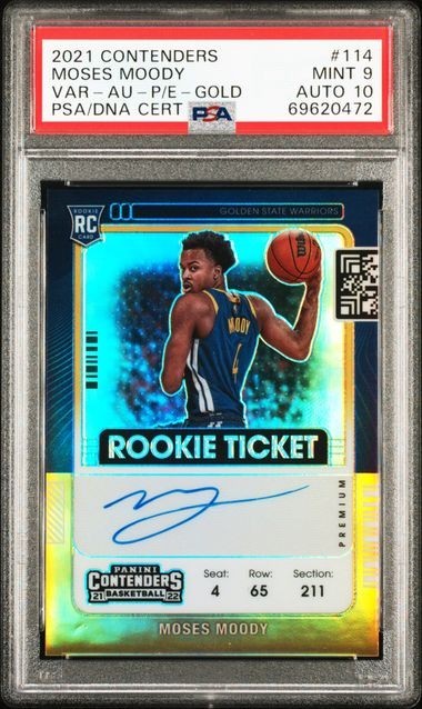 2021 PANINI CONTENDERS #114 MOSES MOODY VAR-AU-P/E-GOLD PSA 9