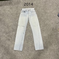 Levi 501 Vintage 80 USA Selvedge Redline actual 27x32.5 Light Blue Distressed