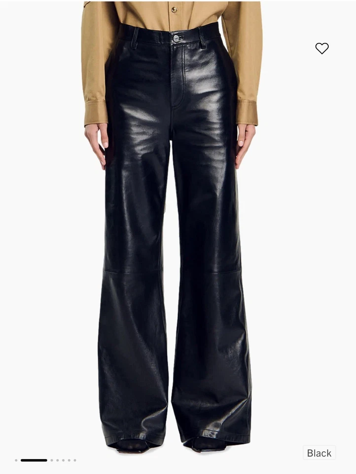 PANTALÓN SANDRO CUERO ACAMPANADO Talla 38