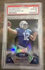 2012 Bowman Sterling Andrew Luck #100 Black Refractor /75 (RC) PSA 10