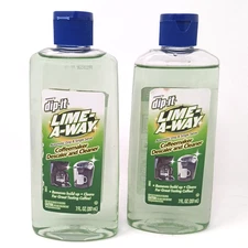 2 Pack DIP-IT Lime-A-Way Coffeemaker Descaler & Cleaner 7 oz Liquid Bottle New