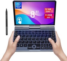 Mini Laptop 8" 2-in-1, Laptop Computer Win 11, Intel N150(up to 3.6GHz), 12GB...