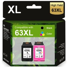 63XL Ink Cartridge for HP 63 OfficeJet 3830 4650 4655 5255 ENVY 4512 4516 4520
