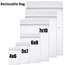 HEAVY DUTY 4 Mil Clear Zipper Seal Bags Reclosable Plastic Jewelry 4Mil Bag