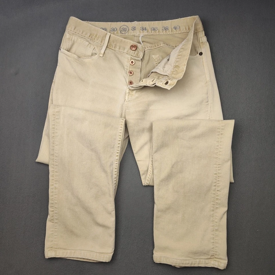 Earnest Swen Pants Mens 33x32 Brown Fulton Twill Button Fly 5 Pocket School - Image 3 of 4