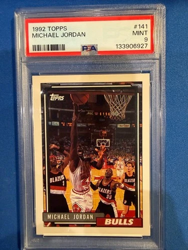 1992 TOPPS CARD# 141 MICHAEL JORDAN PSA 9 mint