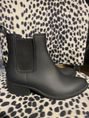 Jeffrey Campbell Shoes Womens 9 Rain Bootie Chelsea Rubber Black Boots Havana