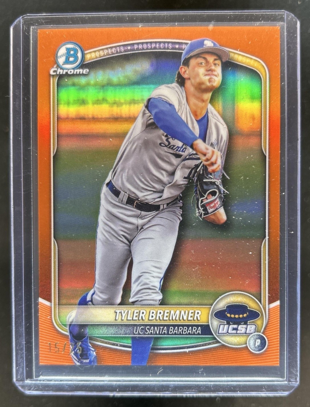 2025 Bowman Draft Tyler Bremner Chrome College Variation Orange Refractor #/25