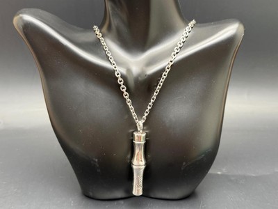 Authentic Gucci Sterling Bambo Pendant Necklace.