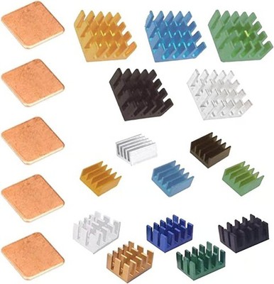 Easycargo 20pcs Raspberry Pi Heatsink Kit Aluminum + Multicolored (20pcs) 