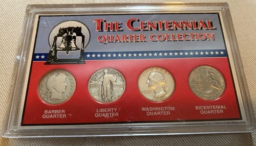 The Centennial Quarter Collection Barber Liberty Washington Bicentennial Encased