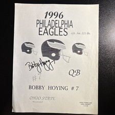 1996 Philadelphia Eagles Bobby Hoying Signature Auto Ohio State QB