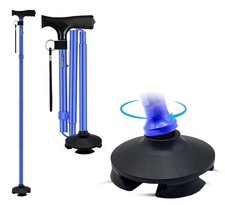 Walking Cane Men Women Foldable Adjustable SelfStanding 360 Pivot Base