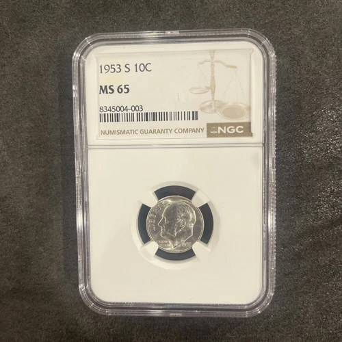 1953-S Roosevelt Silver Dime MS65 Uncirculated 10c