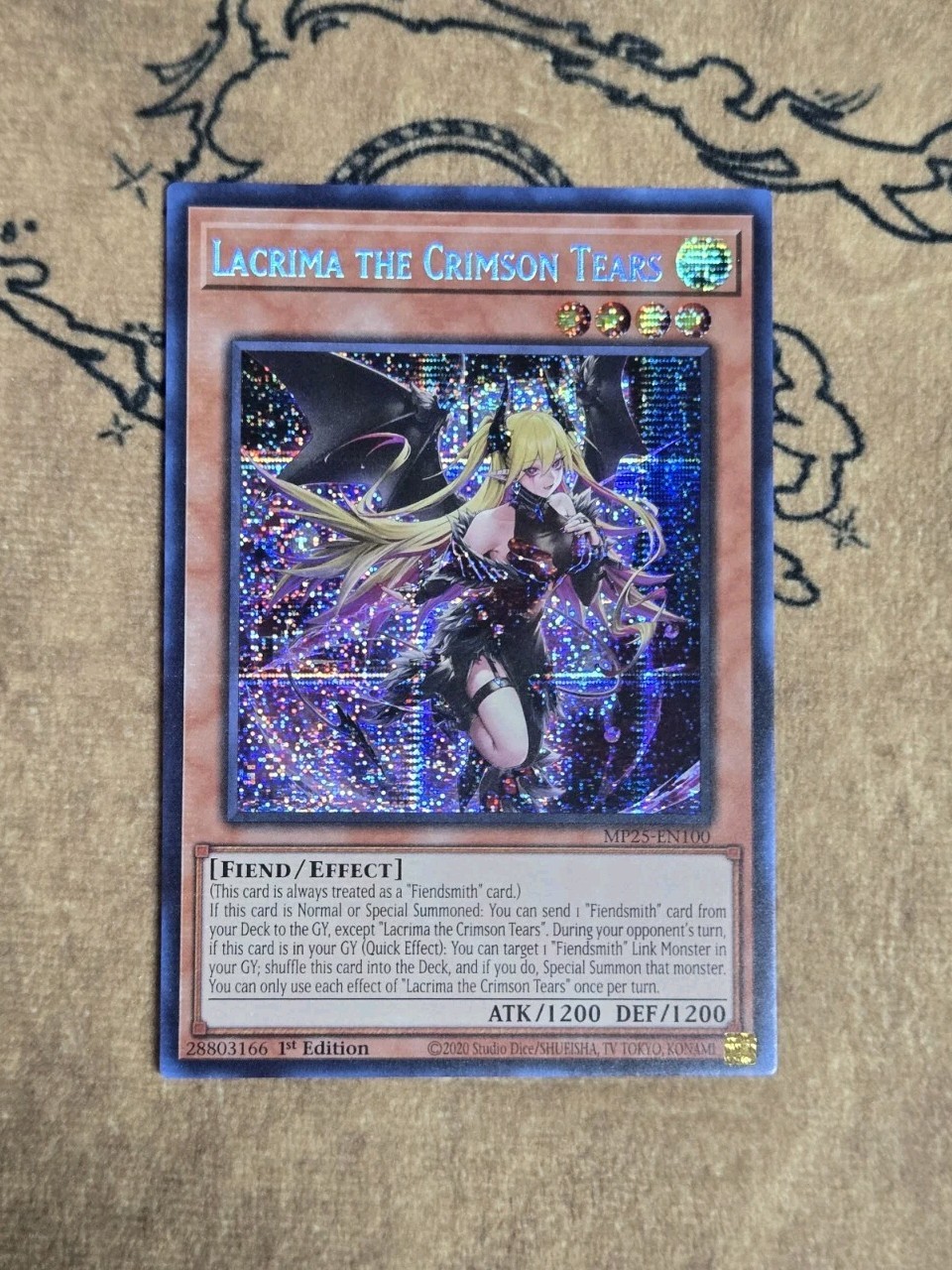 Yugioh Lacrima the Crimson Tears MP25-EN100 1st Edition Prismatic Secret Rare NM