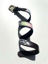 Vineyard Vines Kid's Belt Sz 29 Leather Canvas Brass Buckle