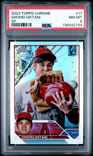 2023 Topps Chrome #17 Shohei Ohtani Image Variation Refractor PSA 8 NM-MT