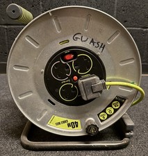Masterplug Extension Reel - High Vis Cable - PRO-XT 40m Lead - 4 Gang Heavy Duty