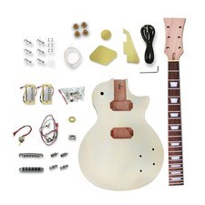 Unfinished Electric Guitar Kit Neck 22Fret Rosewood Fretboard  DIY Guitar Body