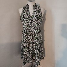 Tommy Hilfiger Women Floral Print Sleeveless Tiered Ruffle Dress Size 4