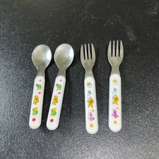 Plastic Metal Children's Flatware/Silverware Animals 2 Spoons 2 Forks