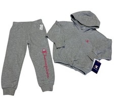 Champion Girls Hooded Sweatshirt/Pants 2 Pc Set Youth Sz 4 Gray