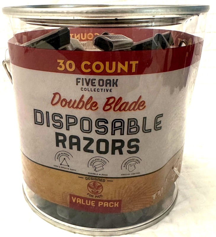 Men's 30 Pack Five Oak Collective Stainless Steel Double Blade Disposable Razors