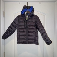 Urban Republic Boys Puffer Jacket Black Lightweight Packable Coat Size L/7Hooded