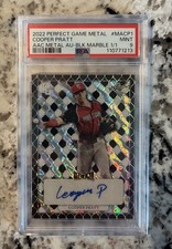 2022 Leaf Perfect Game Cooper Pratt Black Marble 1/1 Auto PSA 9 Brewers