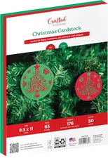 Crafted by Printworks Christmas Cardstock 8.5" X 11" - 50 Sheets - Red and Green