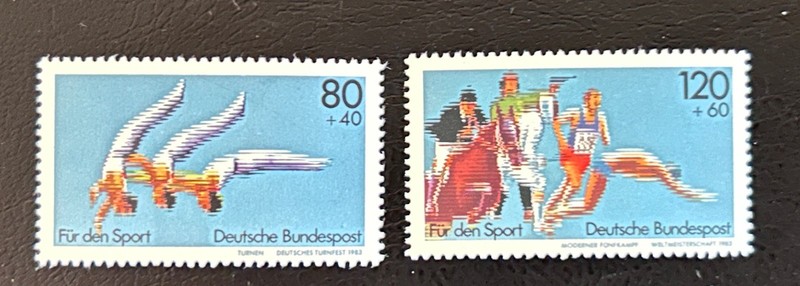 Germany B609-B610, MNH. Mi 1172-1173. Sport 1983. Gymnastics festival,Pentathlon