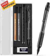 Nicpro 1.3mm Weatherproof Mechanical Pencil Set, 1 Count (Pack of 1), Black 