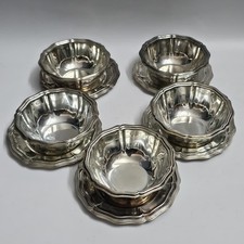 Lotto 9 piattini/posacenere vintage metallo argentato silver plate anni '50-'70