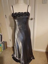 Kaleidoscope Grey Shimmery Christmas Dress With Matching Stole Size 14
