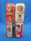 Lot of 4 - Vintage Coca-Cola, Canada Dry SAN FRANCISCO 49ERS- 12oz Soda Cans