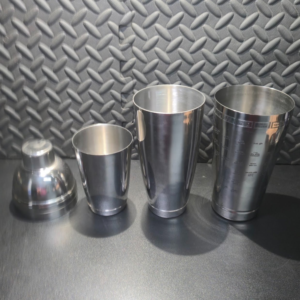 Martini Cocktail Drink Mixer Set w/ Drink Recipies Written On Shaker image 8