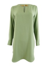 Lauren Ralph Lauren Women's Buckle-Trim Double-Faced Dress (4, Lily Pad)
