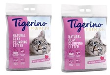 Tigerino Premium Clumping Cat Litter Highly absorbent Baby Powder Scent 2 x 12kg 1.20 per kilo