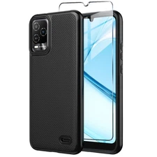 for BLU View 5 Pro Phone Case with Tempered Glass Screen Protector,Dual Layer