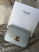 CELINE Triomphe Tasche Grau Blau Gold HW Full...
