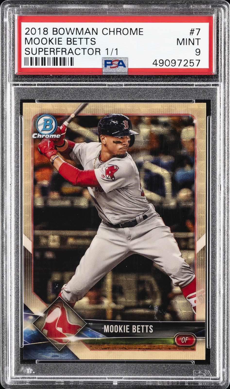 2018 BOWMAN CHROME SUPERFRACTOR 1/1 #7 MOOKIE BETTS 1/1 PSA 9
