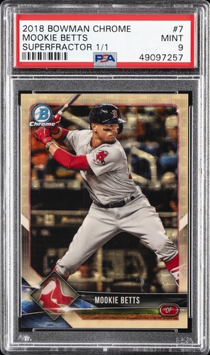 2018 BOWMAN CHROME SUPERFRACTOR 1/1 #7 MOOKIE BETTS 1/1 PSA 9