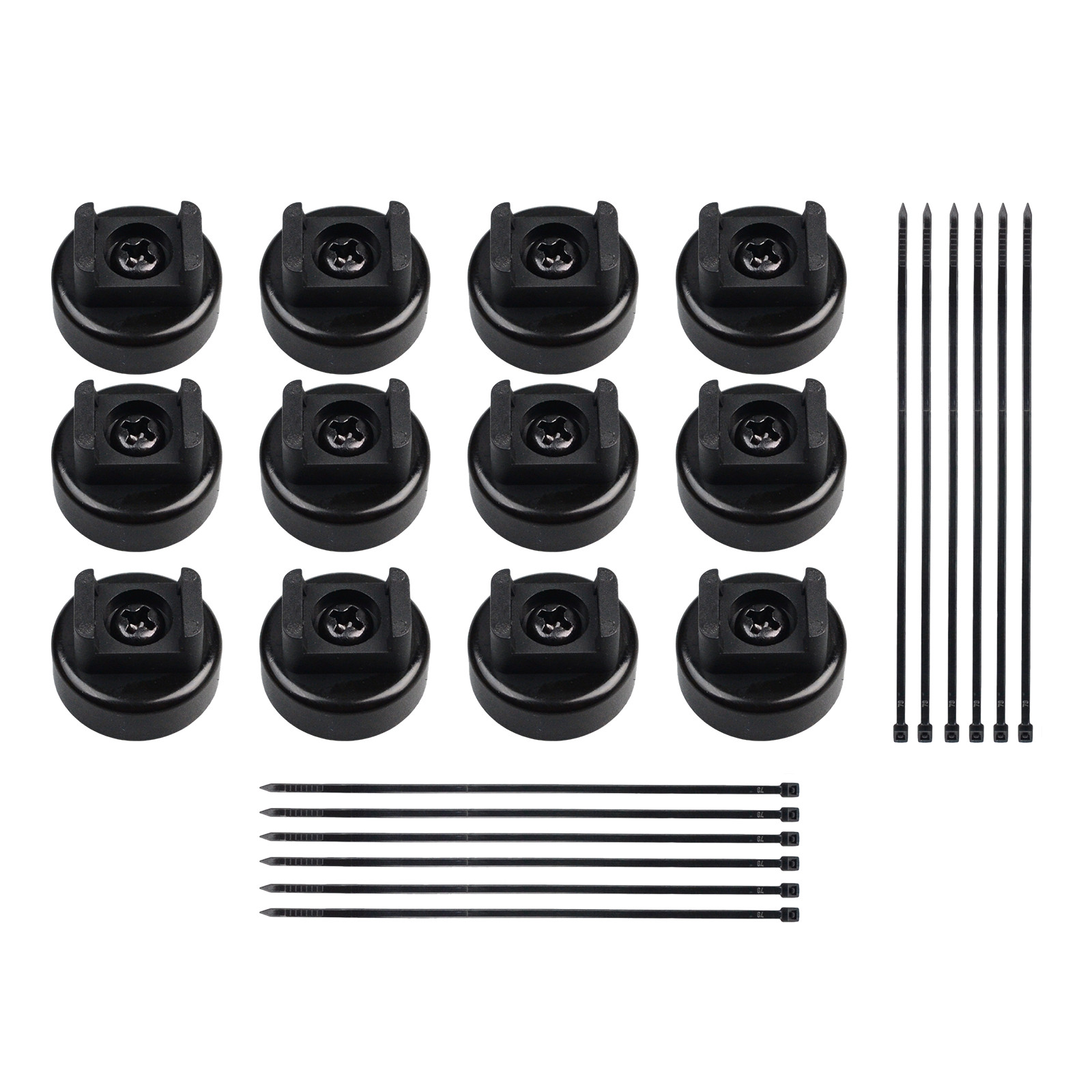10/12/15Pcs Magnetic Zip Tie Mount Bases Cable Organizer Fixing Holders